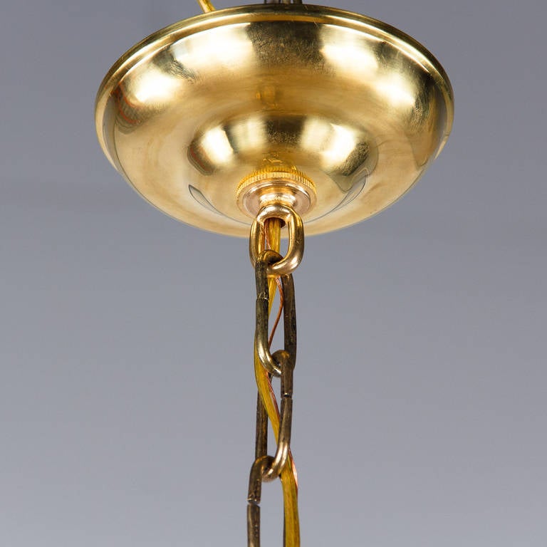 French Art Nouveau Glass and Brass Lantern, 1900s 6