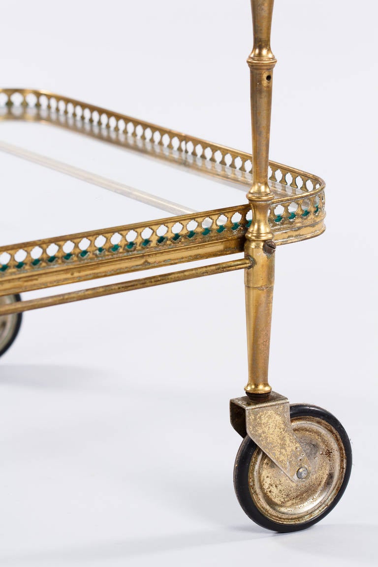 Mid-Century French Brass Bar Cart 5