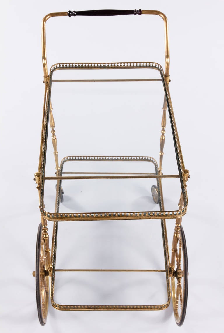Mid-Century French Brass Bar Cart 1