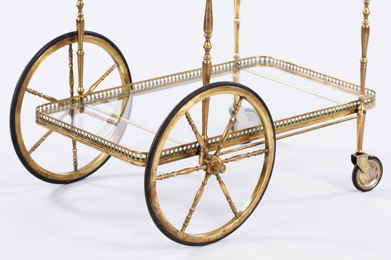 Mid-Century French Brass Bar Cart 4