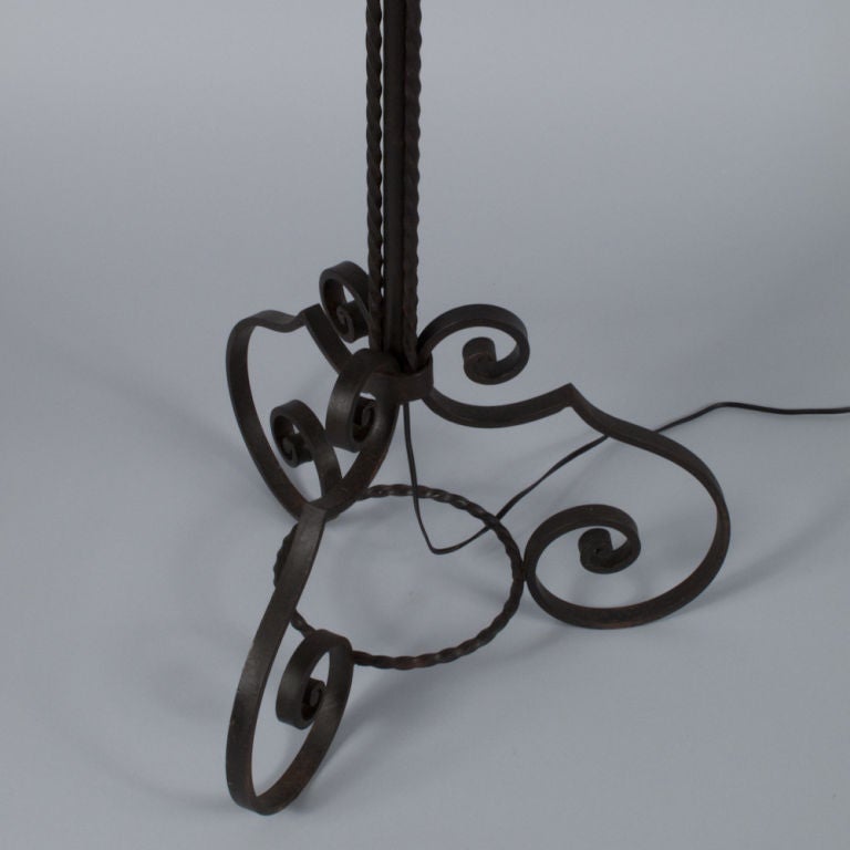 1940s French Forged Iron Floor Lamp 3
