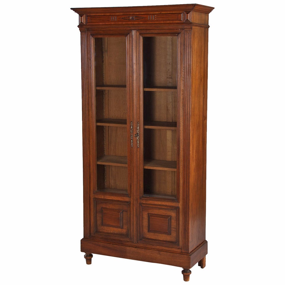 French Cherrywood Louis XVI Style Bookcase, Early 1900s For Sale at 