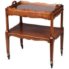 Early 1900s French Walnut Bar Cart