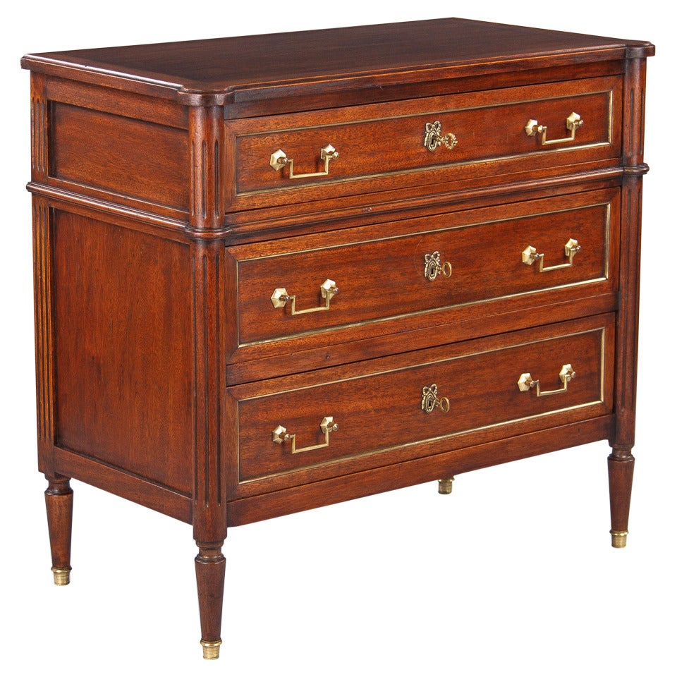 French Louis XVI Style Chery Wood Chest of Drawers, 1920s at 1stDibs