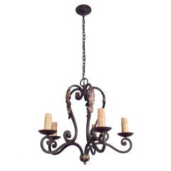 French Forged Iron Chandelier