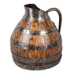 Antique Barrel Shaped Wine Pitcher