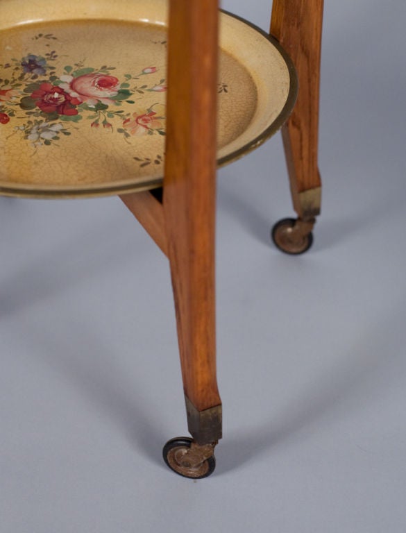 French Side Table with Tole Trays