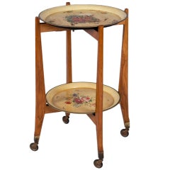 French Side Table with Tole Trays