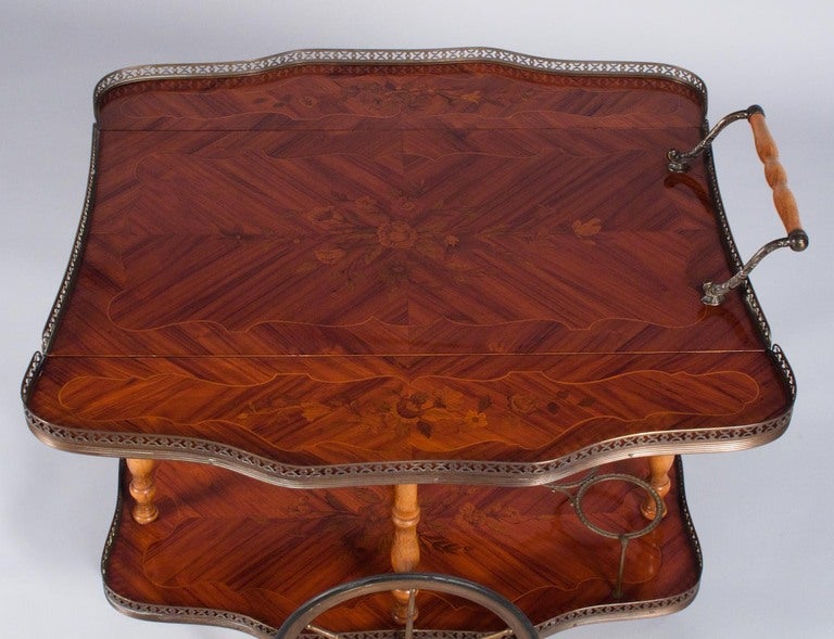 Wood French 1900's Marquetry Serving Table