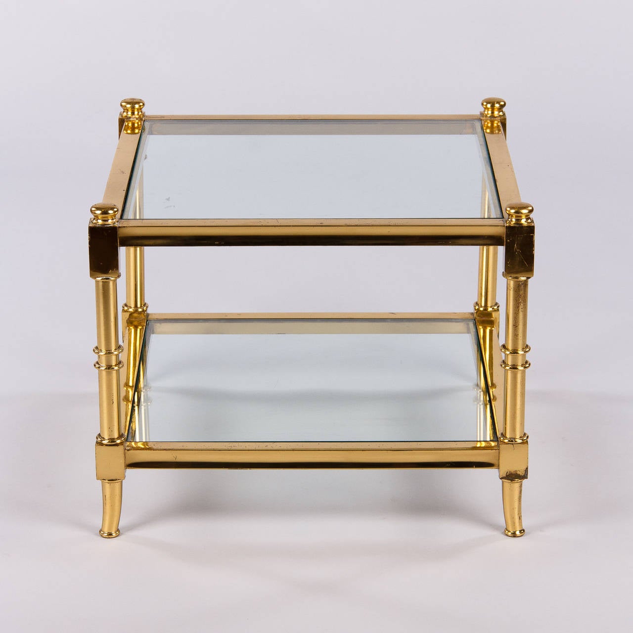 French 1960s Maison Jansen Style Brass Side Table