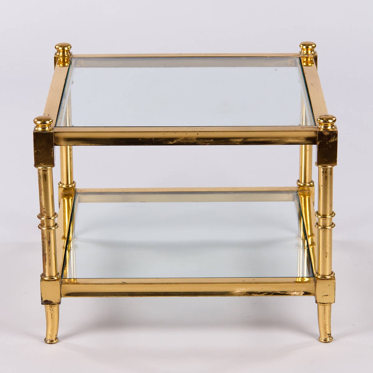 1960s Maison Jansen Style Brass Side Table In Good Condition In Austin, TX