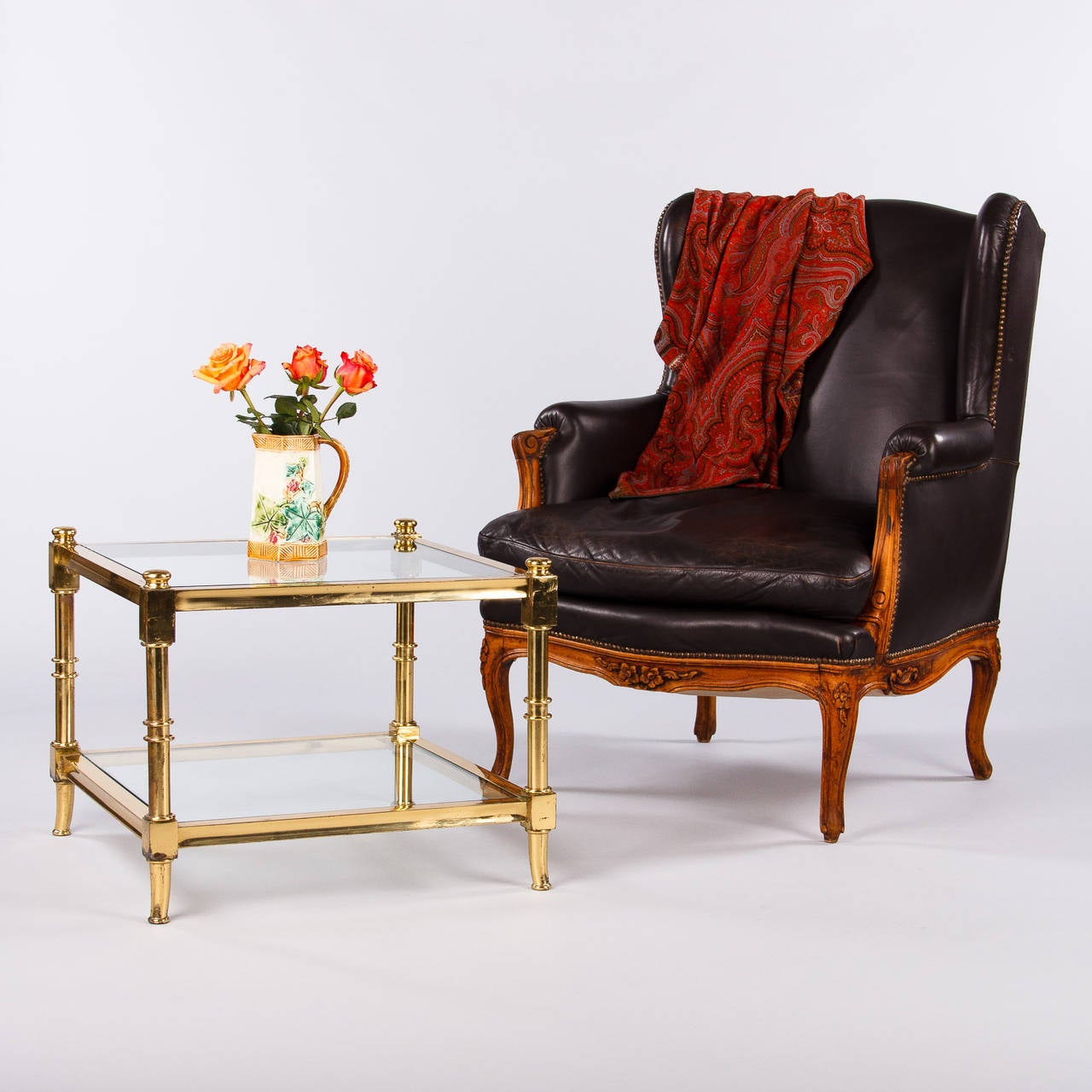 Mid-20th Century 1960s Maison Jansen Style Brass Side Table