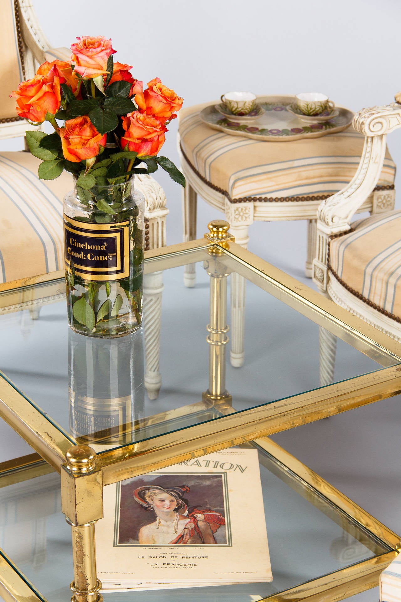 Pair of French Louis XVI Style Painted Stools, Early 1900s 2