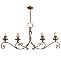 Vintage Forged Iron Pendant Chandelier