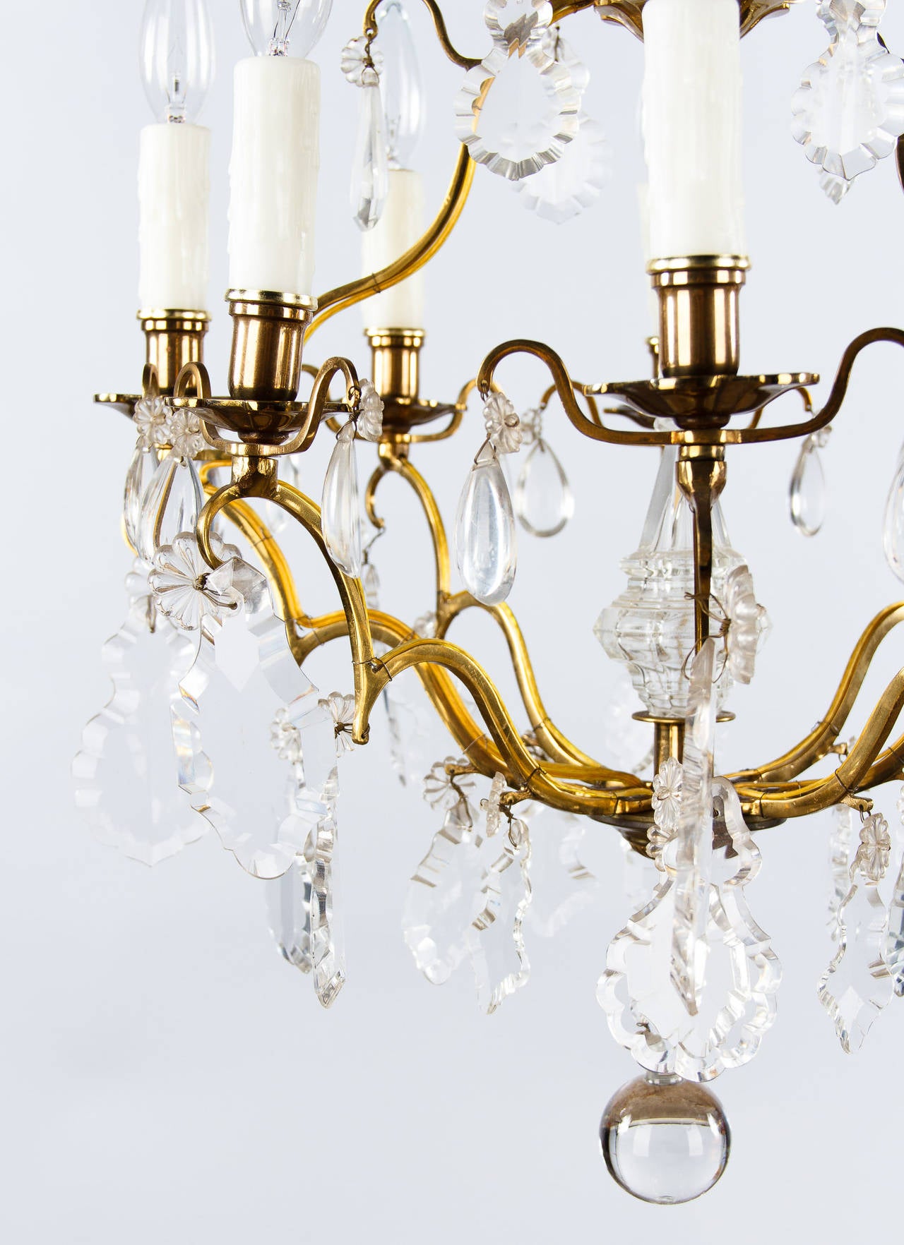French Napoleon III Crystal and Gilt Bronze Chandelier, Late 1800s In Good Condition In Austin, TX
