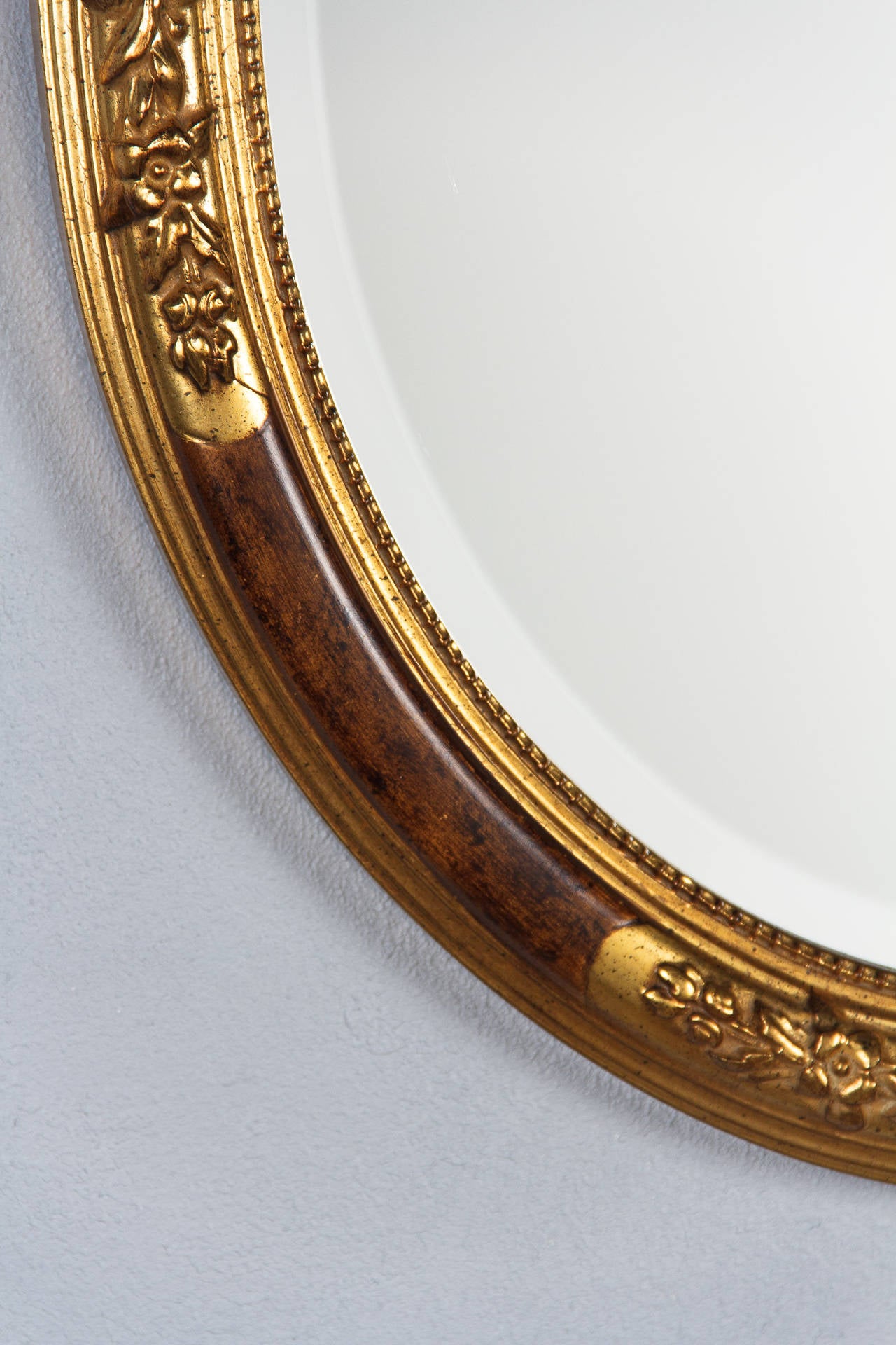 Giltwood Louis XVI Style Small Oval Mirror