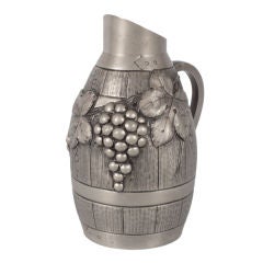 Vintage French Pewter Wine Pitcher