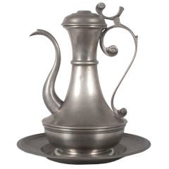Italian Pewter Pitcher with Tray
