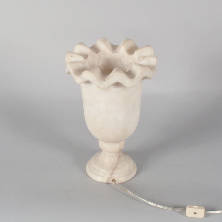 French Alabaster Torchere Lamp, 1920S 4