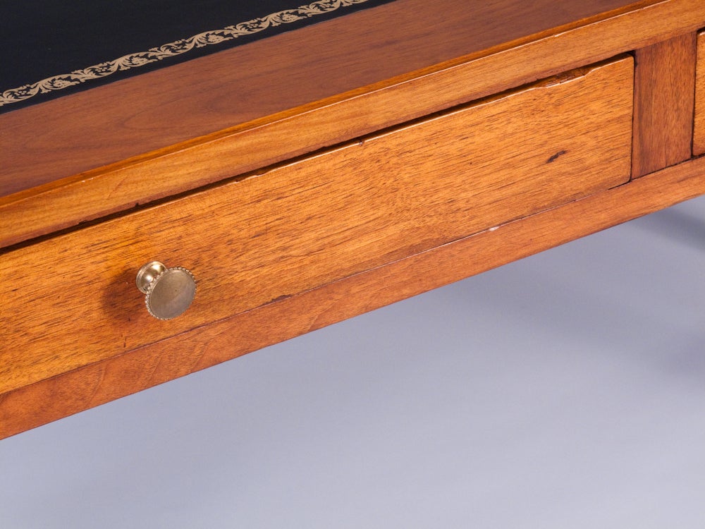 French Louis XVI Style Cherrywood Desk with Leather Top, circa 1900s 3