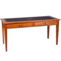 French Louis XVI Style Cherrywood Desk with Leather Top, circa 1900s