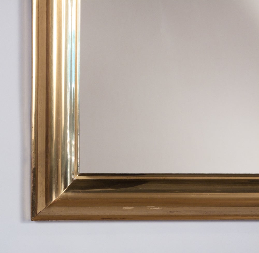 Modern 1970s French Brass Mirror