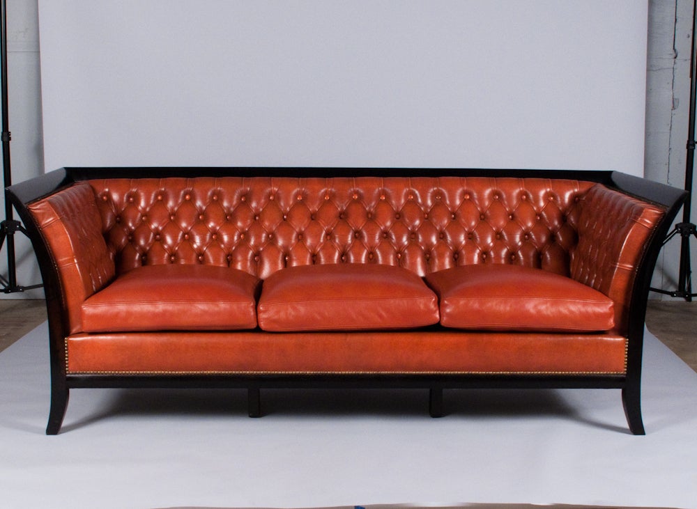 Parisian Leather Sofa at 1stDibs
