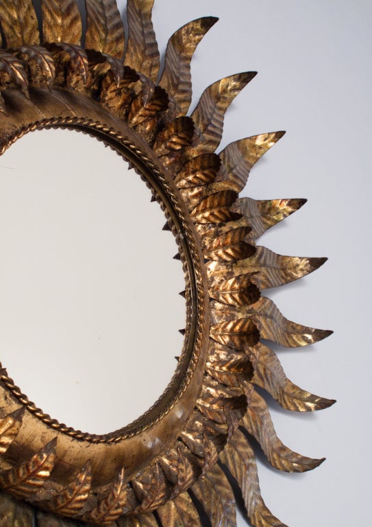 Spanish Sunburst Mirror with Leaf Motifs 4