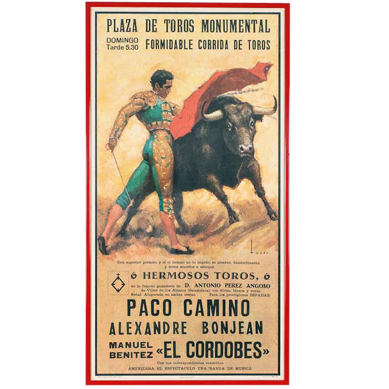 Framed Poster of Bullfight at 1stDibs | bullfight posters, bullfighting ...