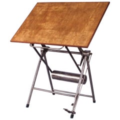 Retro French Industrial Architect's Drafting Table