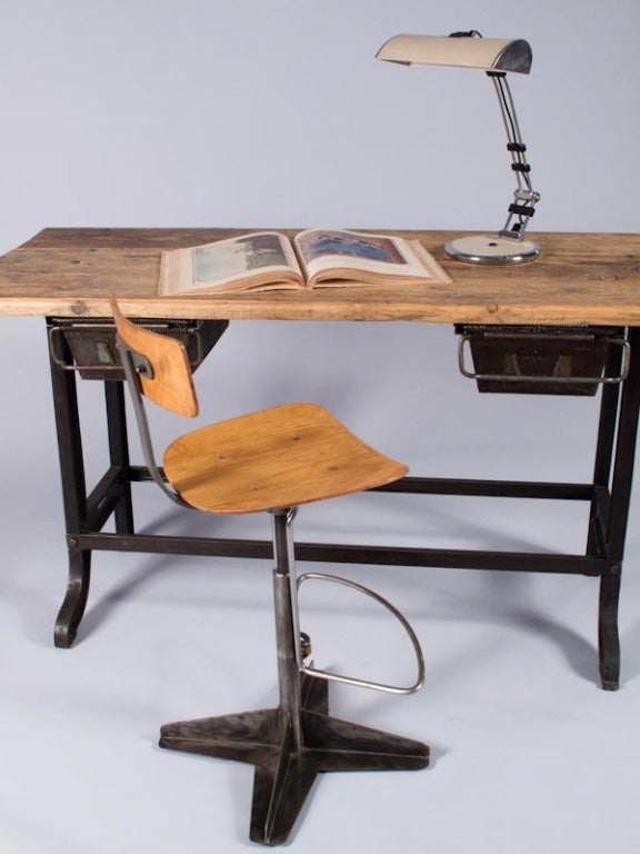 20th Century Midcentury French Industrial Table or Desk