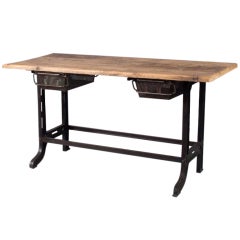 Midcentury French Industrial Table or Desk