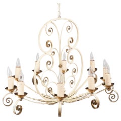 1940
s Painted Metal Chandelier