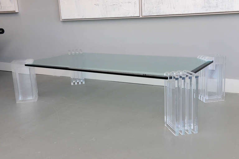 Mid-Century Modern A Lucite and Glass Low Table, Charles Hollis Jones