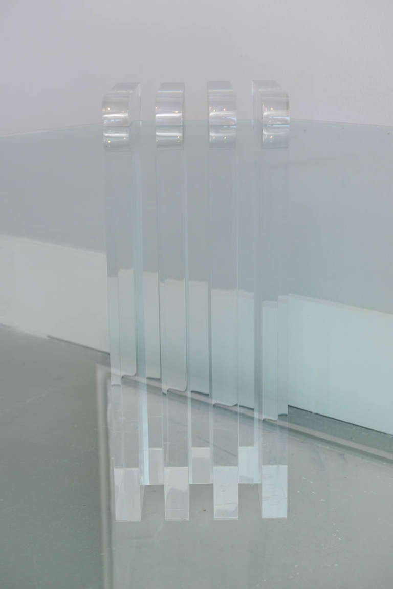 A Lucite and Glass Low Table, Charles Hollis Jones 2