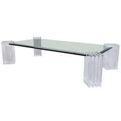 A Lucite and Glass Low Table, Charles Hollis Jones