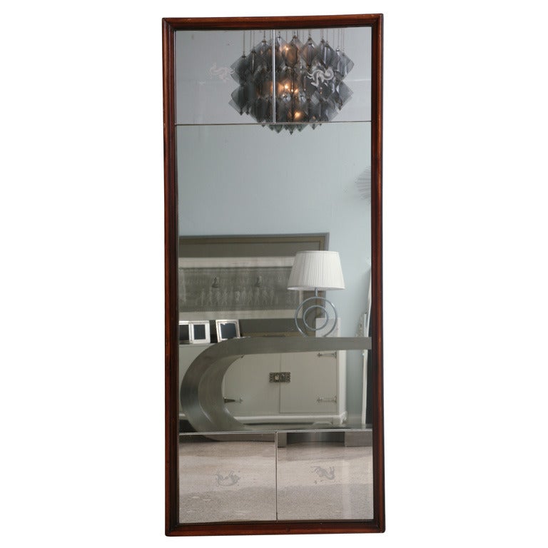 Italian Modern Mahogany Mirror in the Style of Gio Ponti For Sale