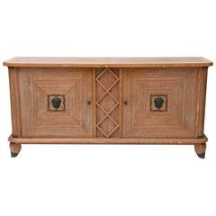 French Modern Cerused Oak and Patinated Bronze Credenza by Andre Arbus 12