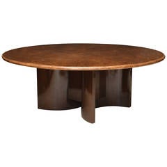 Monumental Itaian Modern Goatskin and Dark Walnut Dining Table by Aldo Tura 3