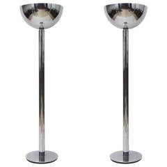 Pair of American Modern Gunmetal Floor Lamps, Style of Karl Springer 3