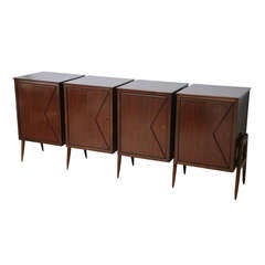 A Fine Italian Moden Rosewood 4 Door Credenza, attributed to Ico Parisi