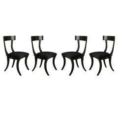 A Set of 4 Klismos Dining Chairs, Style of Robsjohn Gibbings
