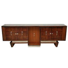 An Important Franco Albini Rosewood and Brushed Steel Buffet