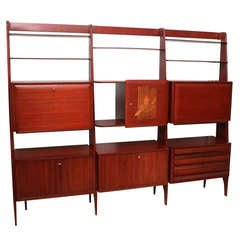 Rare Italian Modern Mahogany Tall Bookcase 6