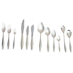 Rare and Extensive Set of Gio Ponti Diamond Sterling Flatware