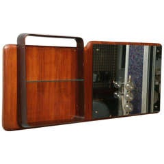 Fine Italian Mahogany Mirror/Shelf, Circle of Gio Ponti 9