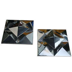 A Pair of Polished Chrome Wall Lights, Gaetano Scolari