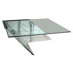 A Brueton Polished Chrome and  Glass Low Table, Ed Cyruss
