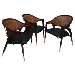 A Pair of Ed Wormley for Dunbar Captains Chairs