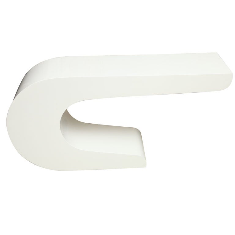 A Pierre Cardin White Laquer Waterfall Console